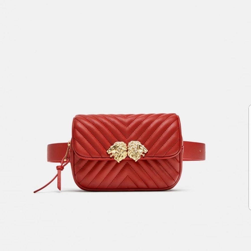 Zara Red Lion Fanny Bag Crossbody